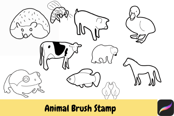 Animal Procreate Brush Stamps for iPad