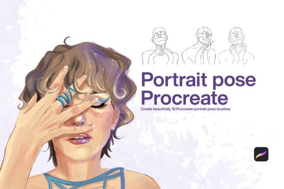 Mastering Digital Portraiture with 10 Portrait Pose Stamps Procreate