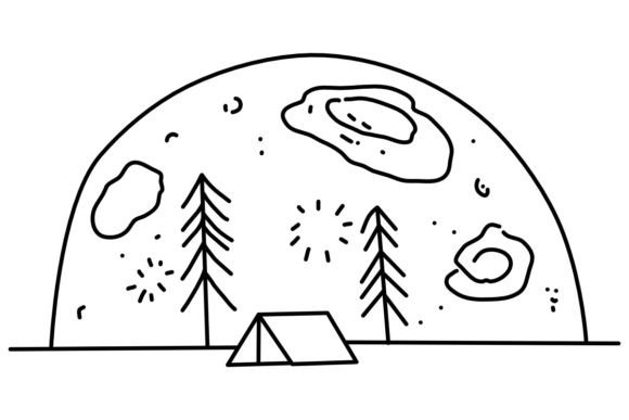 NightTentLandscape Procreate Brush Stamp: Elevate Your Digital Camping Scenes