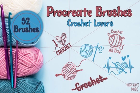Procreate Crochet Icon Stamps-52 in All: A Digital Toolkit for Fiber Artists