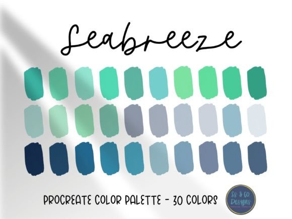 Seabreeze Procreate Color Palette: Thirty Hand-Selected Colors for Effortless Digital Art