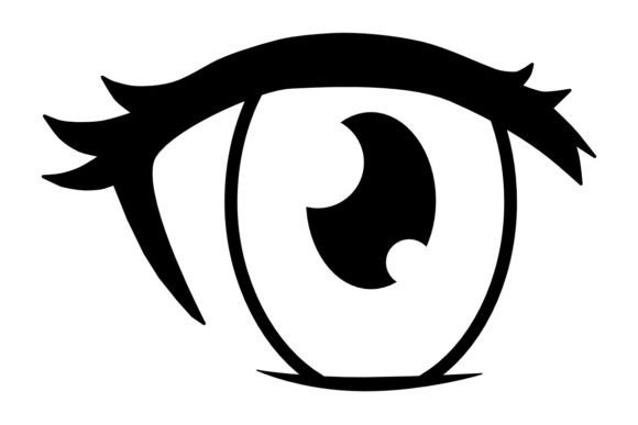 Streamline Art with Female Anime Eye Stamps