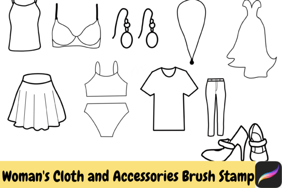 Unleashing Digital Fashion Creativity with Woman Cloth Accessories Procreate Brushes