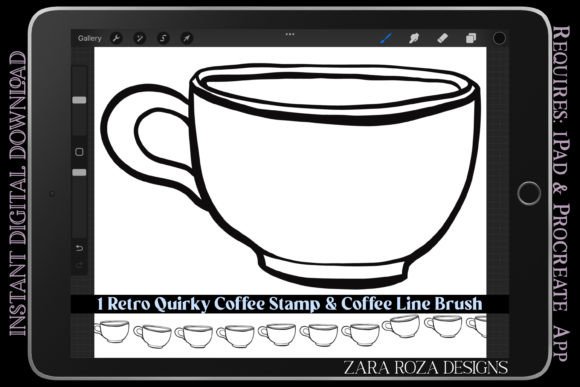 Unlock Creative Potential with the Retro Coffee Cup Procreate Stamp Brush